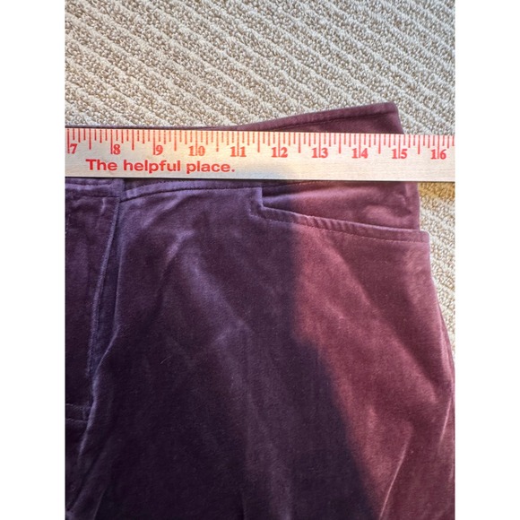 Eileen Fisher Womens Dark Plum Velvet Wide Leg Pants XS Burgundy Trousers - Picture 5 of 8